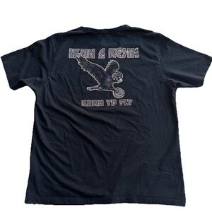 Iron and Resin T-Shirt Men’s XL Black Graphic Print Born To Fly Organic Cotton